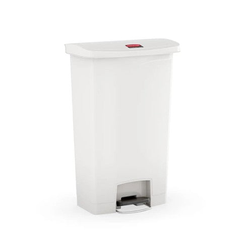 Rubbermaid white 50L waste bin front step
