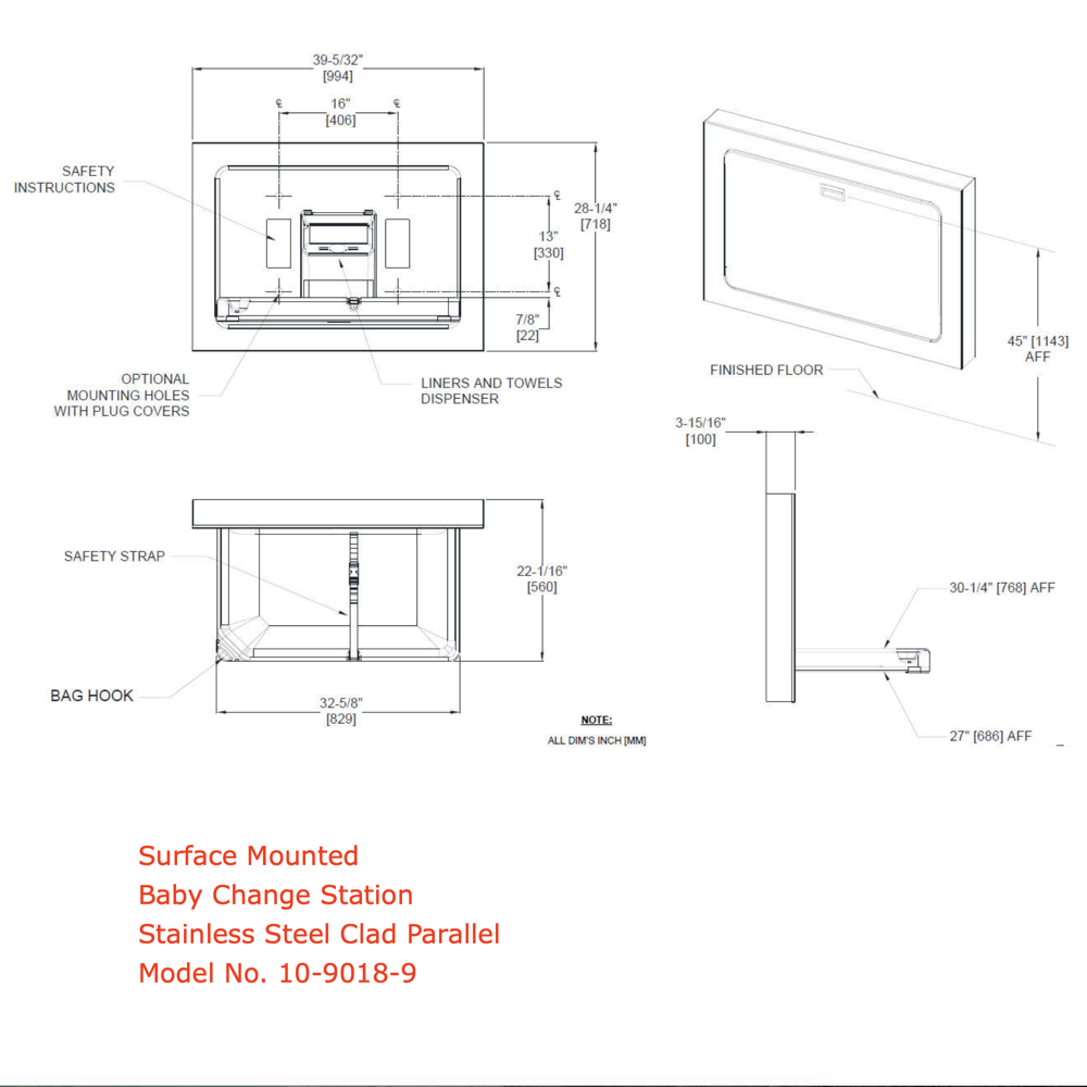 ASI Jd macdonald baby change station mounting guide