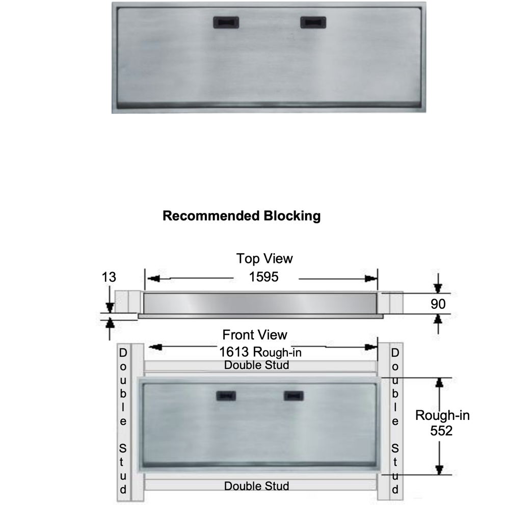 JD Macdonald Recessed Steel Change Station ECP-SS-R