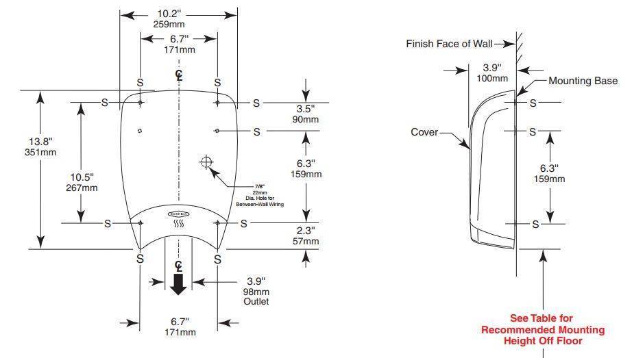 Bobrick TerraDry™ Hand Dryer ADA Surface-Mounted White - OzWashroom