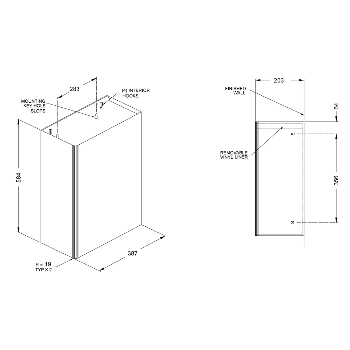JD Macdonald Waste Bin S'Steel Wall Mount - Ozwashroom