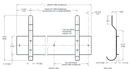JD Macdonald Utility Hook Strip – Surface Mounted