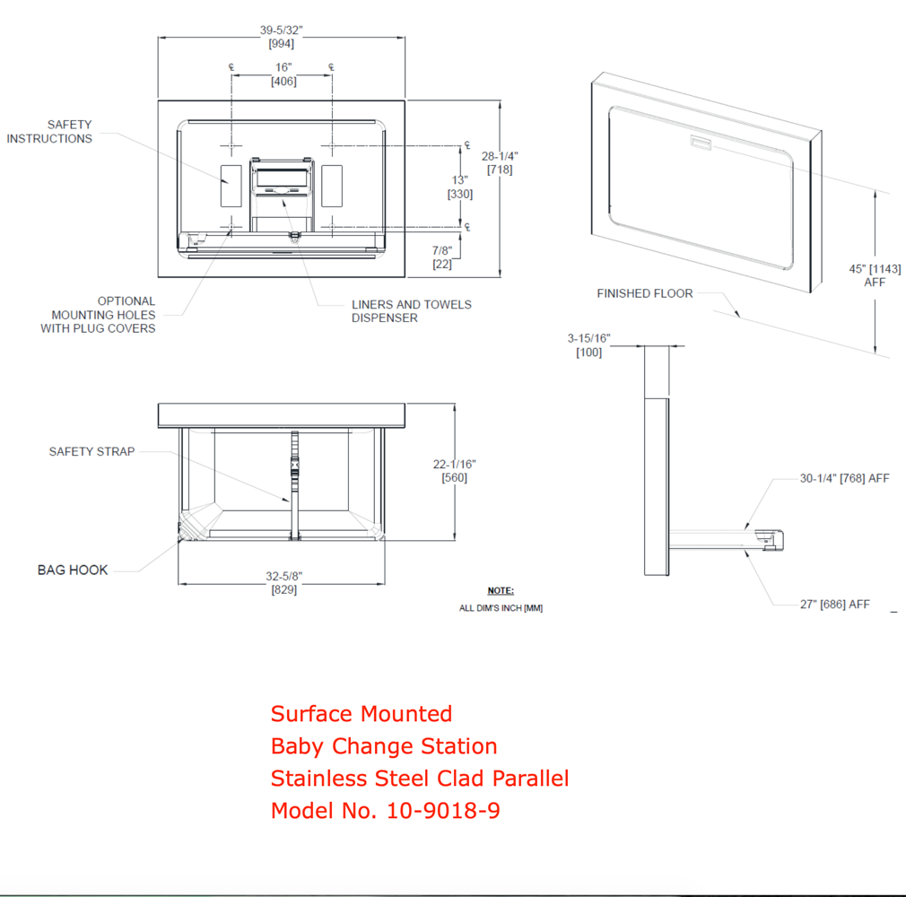 baby change station mounting manual