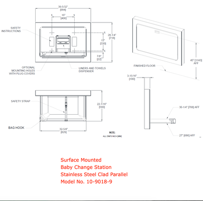 baby change station mounting manual