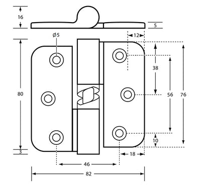 Metlam Gravity Hinge LH or RH for Toilet Partition Door 106C-SCP