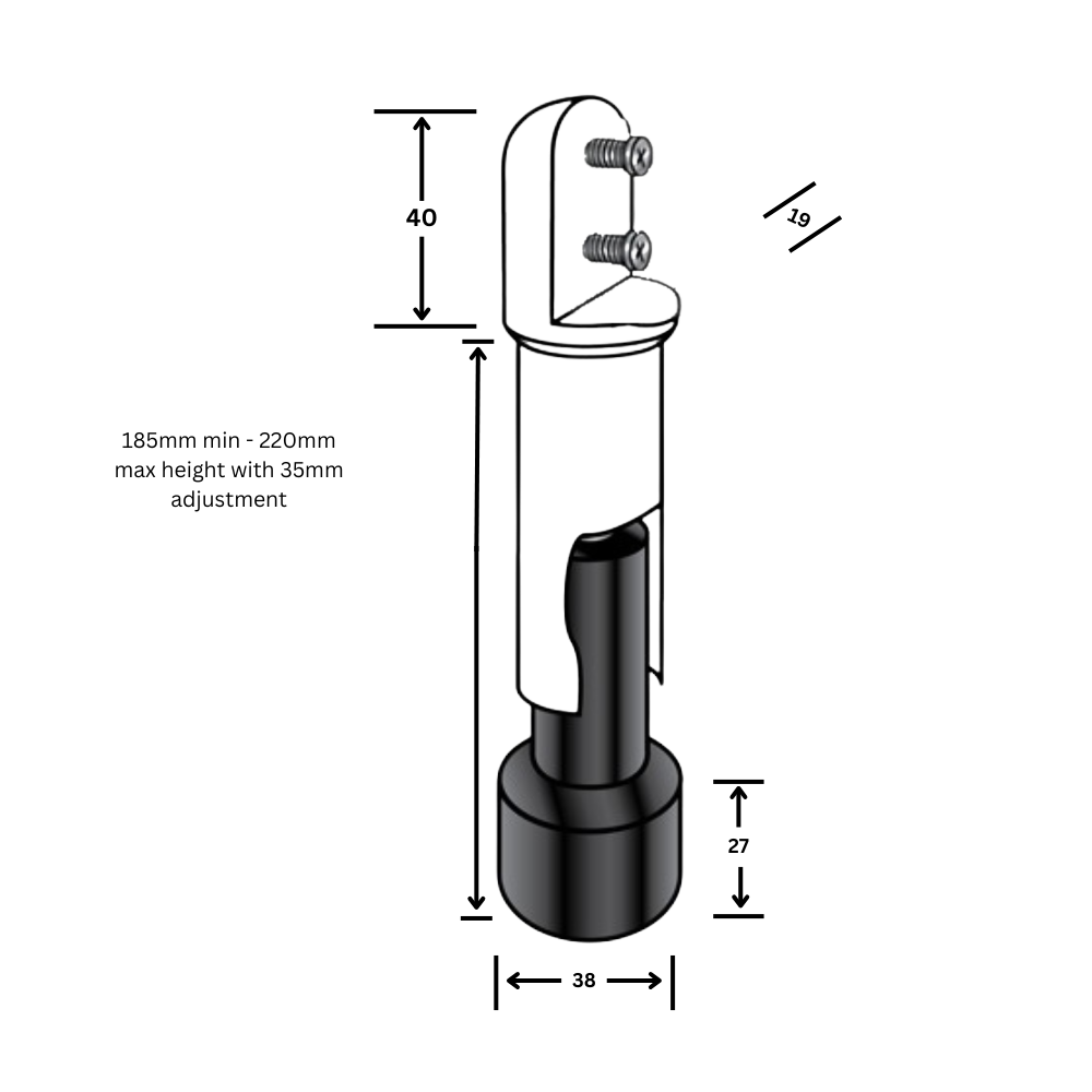 Metlam Toilet Partition Leg Adjustable, Heavy duty