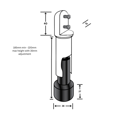 Metlam Toilet Partition Leg Adjustable, Heavy duty