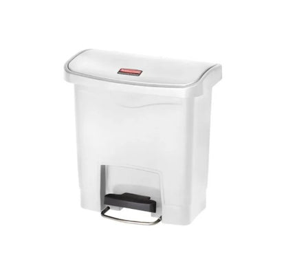 Rubbermaid white 30L waste bin front step