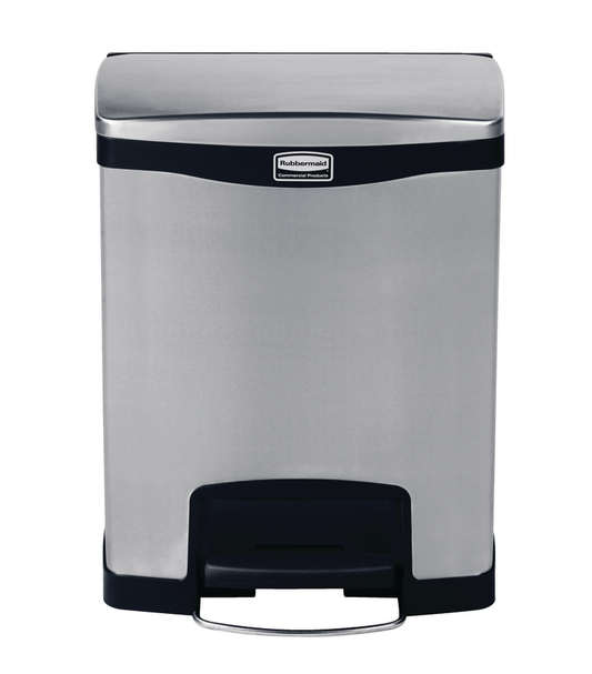 Rubbermaid Impressions™ 30L Step-On Stainless Steel Front Step Black 1901985