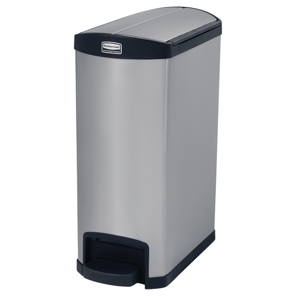 Rubbermaid Impressions 50L Step-On Stainless Steel End Step Black 1901993