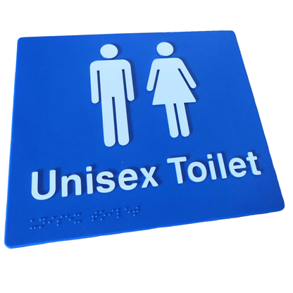 Unisex toilet braille sign ozwashroom