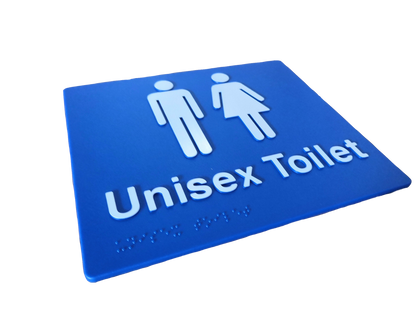 Unisex toilet braille sign, ozwashroom