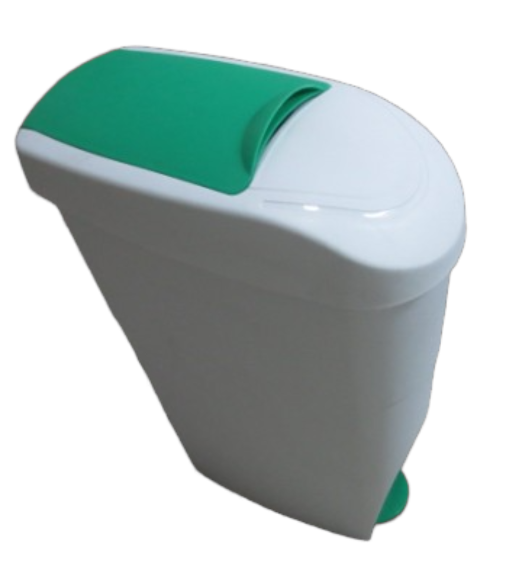Sanitary Bin Green White Slim Lady Female Waste Disposal - OzWashroom