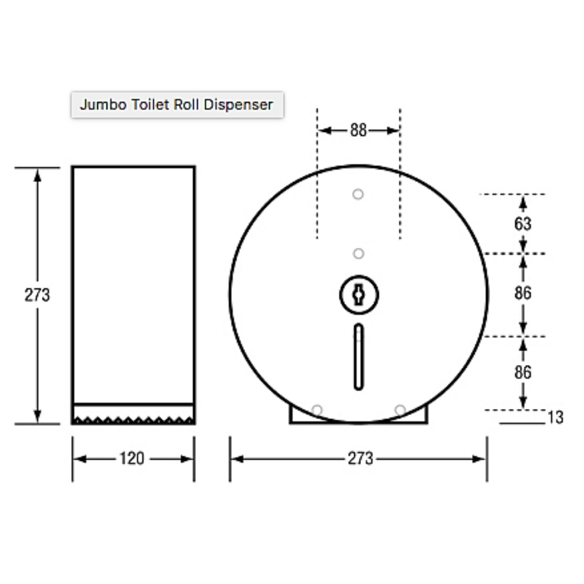 Metlam Jumbo Toilet Roll Dispenser ML841 - OzWashroom