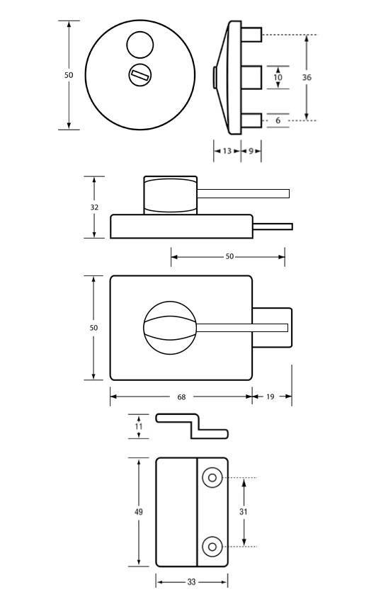 Metlam Surface Mounted Lock&Indicator Set 300-Series -OzWashroom