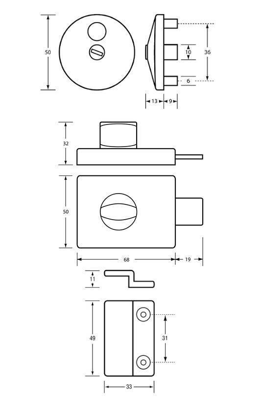 Metlam Surface Mounted Lock&Indicator Set 300-Series -OzWashroom
