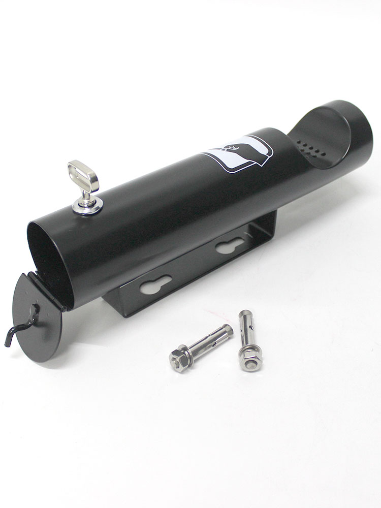 Outdoor Ashtray Powder Coated Matte Black, Lockable - OzWashroom