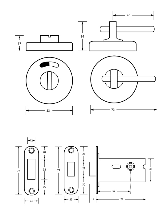 Metlam Fix Morticed Lock&Indicator Set 400-Series