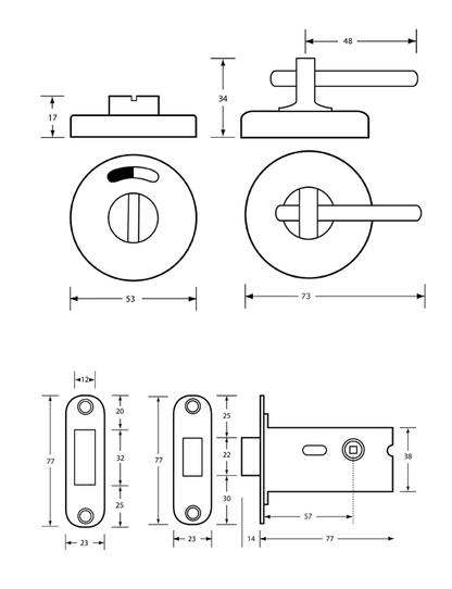 Metlam Fix Morticed Lock&Indicator Set 400-Series
