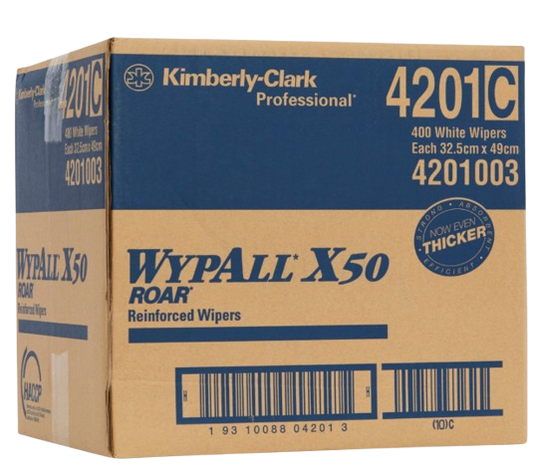 WYPALL® X50 White Single Sheet Wipers, 400 Count