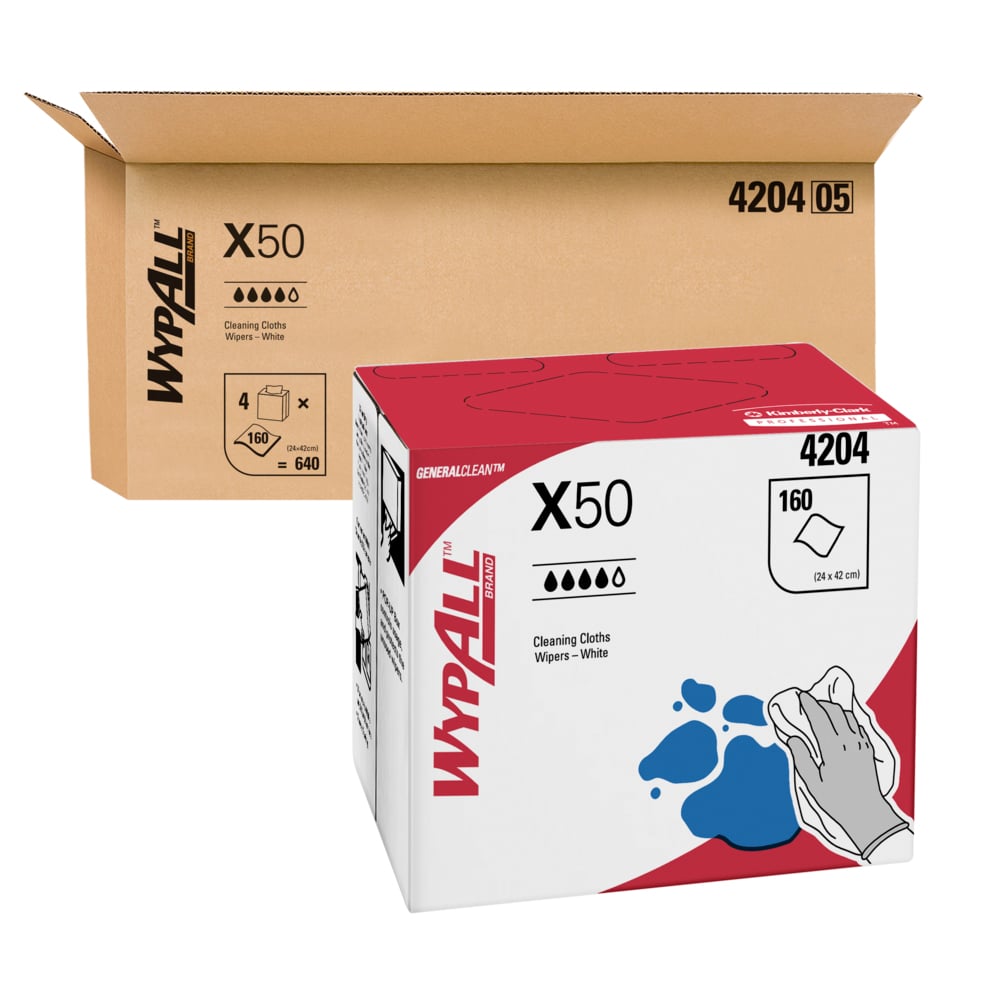 WYPALL® X50 Pop-Up Reinforced Single Sheet Wipers