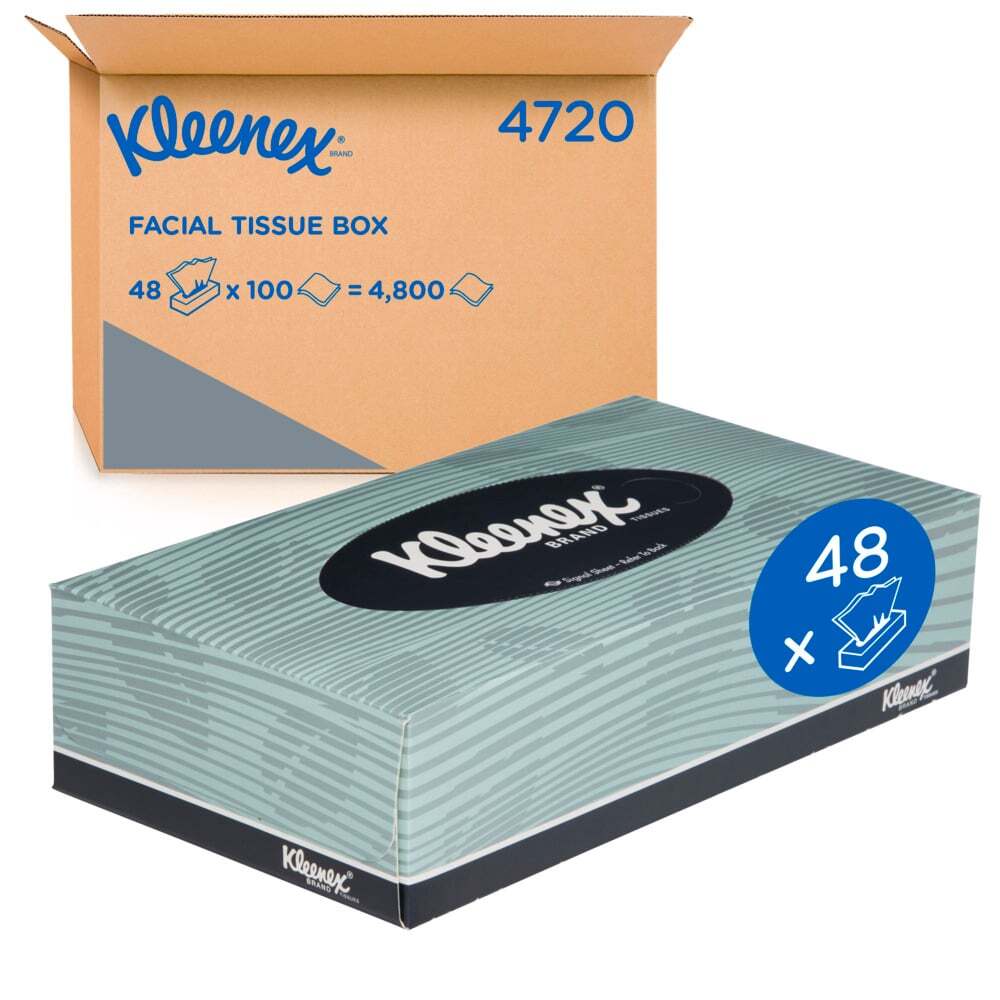 KLEENEX(R) Facial Tissue 2 Ply, 48 Boxes/Case, 100 Tissues/Box