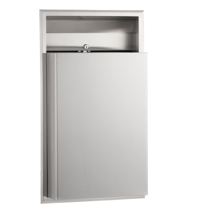 Bobrick Semi Recess Waste Receptacle, Satin S'Steel