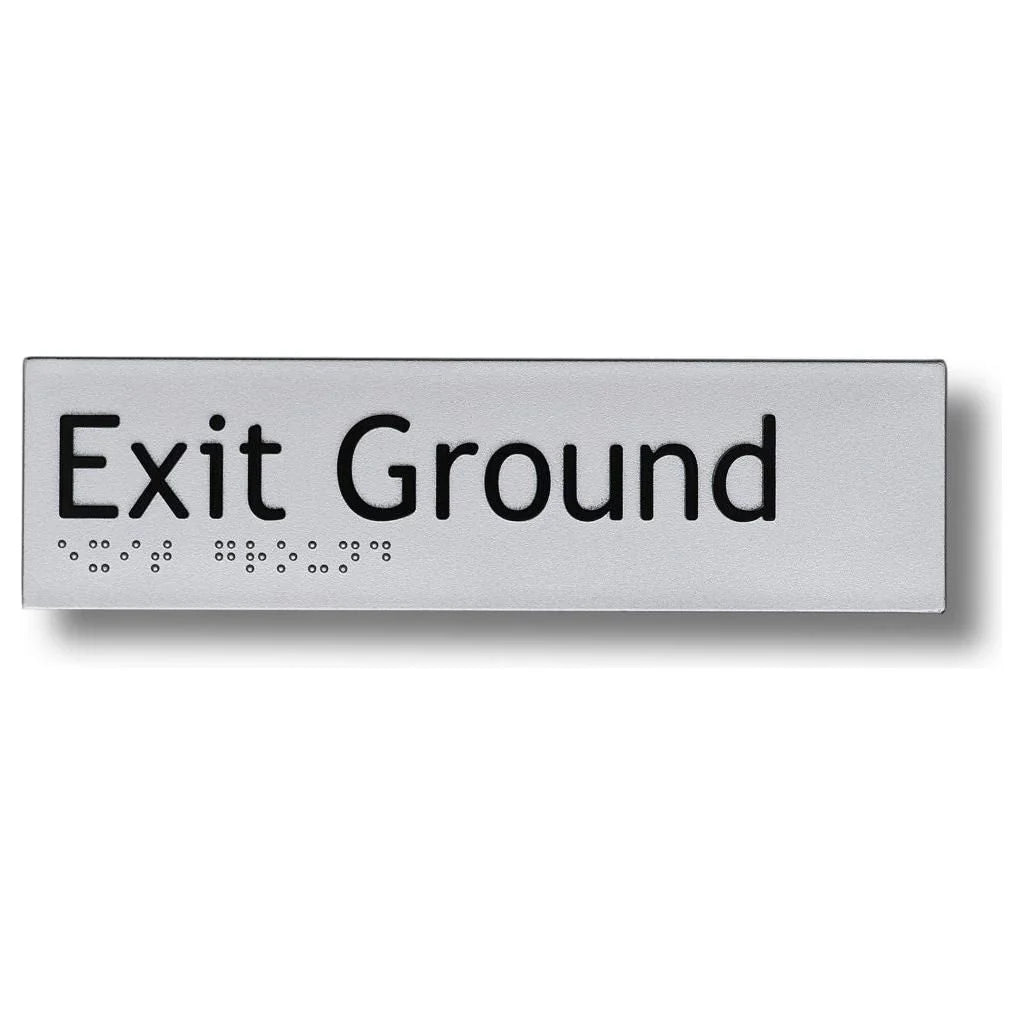 Exit Ground Braille Sign
