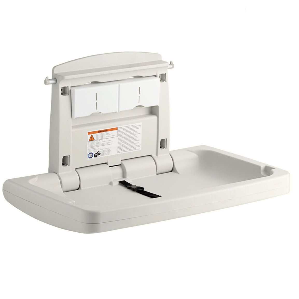 Horizontal Rubbermaid Baby Change station Platinum FG781888LPLAT