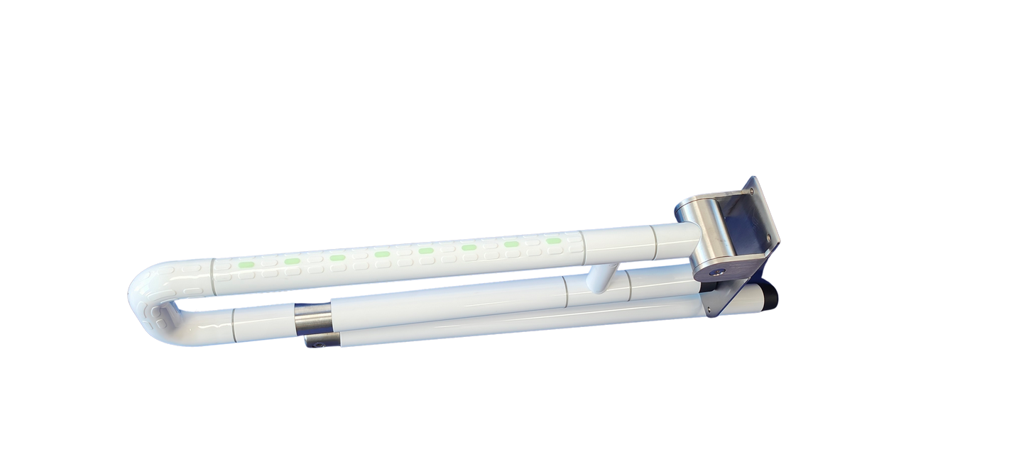 Antislip Powder Coated White Drop Down with Leg Grab Rail GDD-02DE
