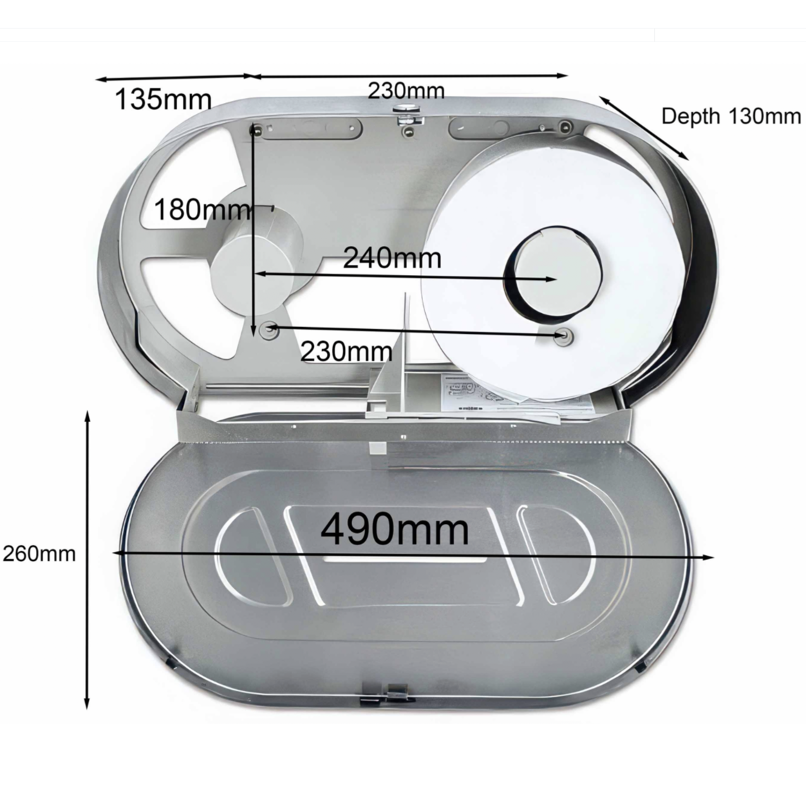 S'Steel Twin Jumbo Toilet Roll Dispenser