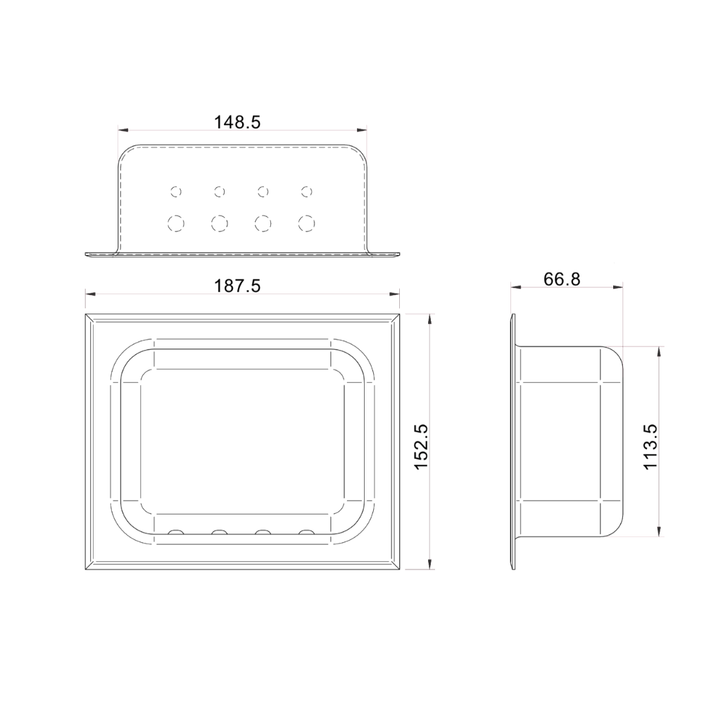 Metlam Recessed Soap Dish in Satin Stainless Steel ML237