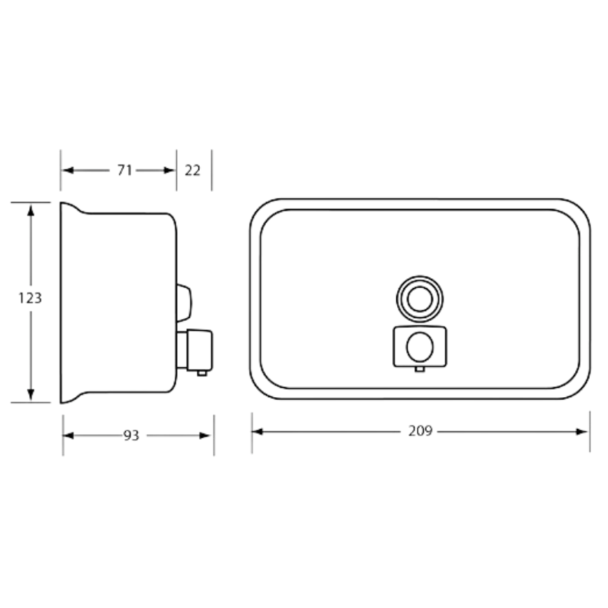 MetlamHorizontal Soap Dispenser ML600BS S'Steel Horizental