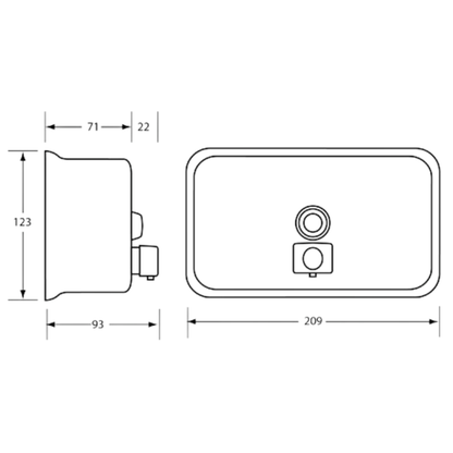 MetlamHorizontal Soap Dispenser ML600BS S'Steel Horizental