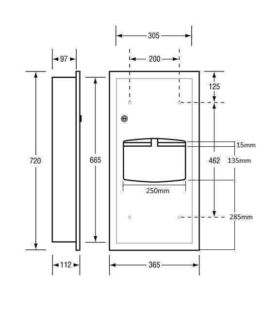 Metlam Paper Towel Dispenser and Waste ML710