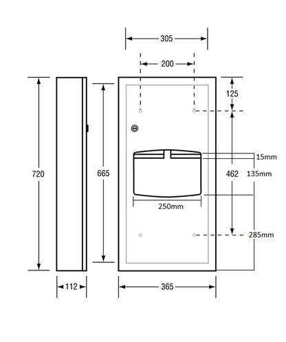 Metlam Paper Towel Dispenser and Waste ML710