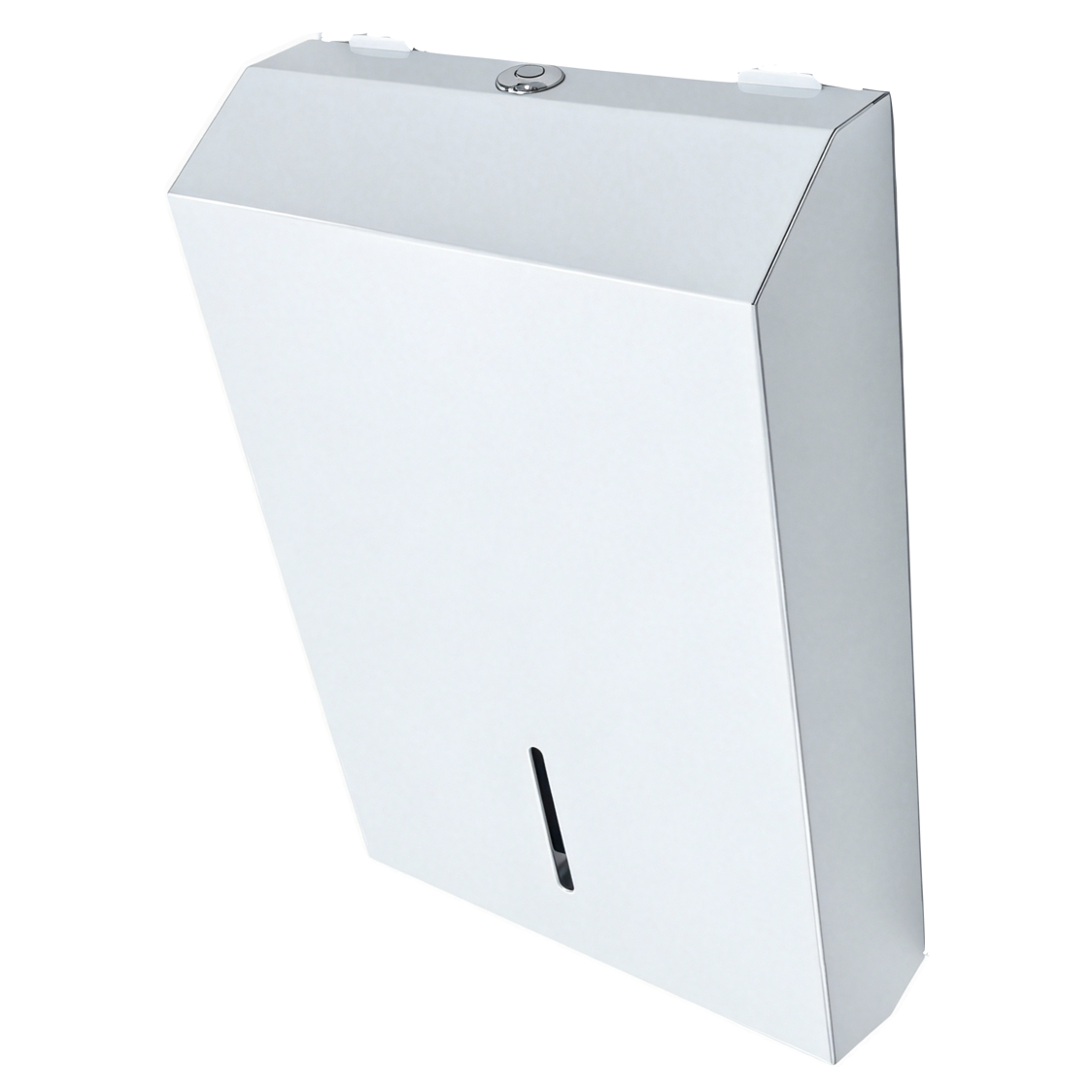 White Metal Compact Towel Dispenser Unit Includes lock
