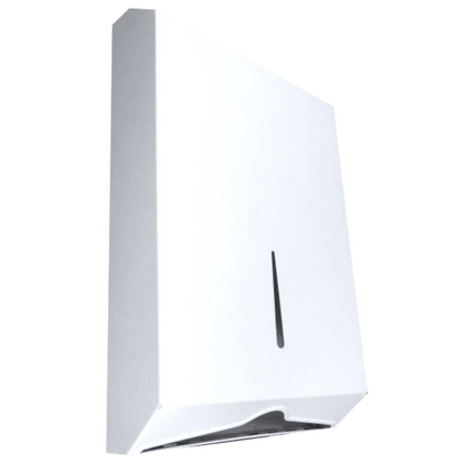 White Metal Compact Towel Dispenser Unit Includes lock