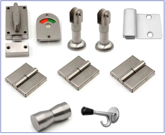 Ozwashroom Toilet Partition Kit Hardware, Select LH or RH