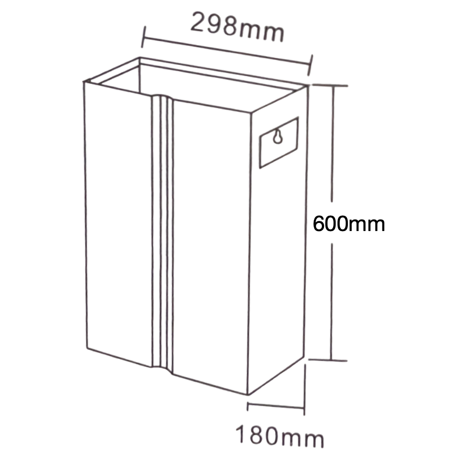 OzWashroom Wall Mount 32L Mat Black Steel Waste Bin Heavy Duty