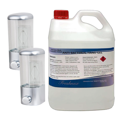 Bonus Pack, 5L Hand Sanitiser + 2 Dispensers Refillable