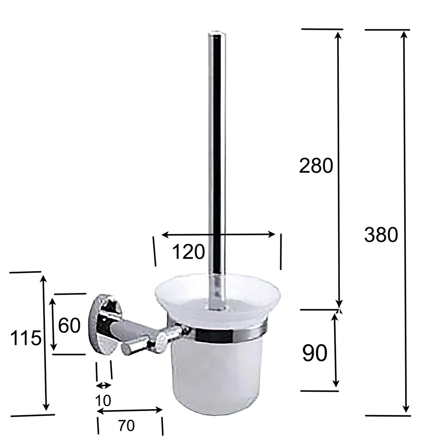Ozwashroom Frosted Glass Toilet Brush Holder