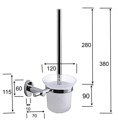 Ozwashroom Frosted Glass Toilet Brush Holder