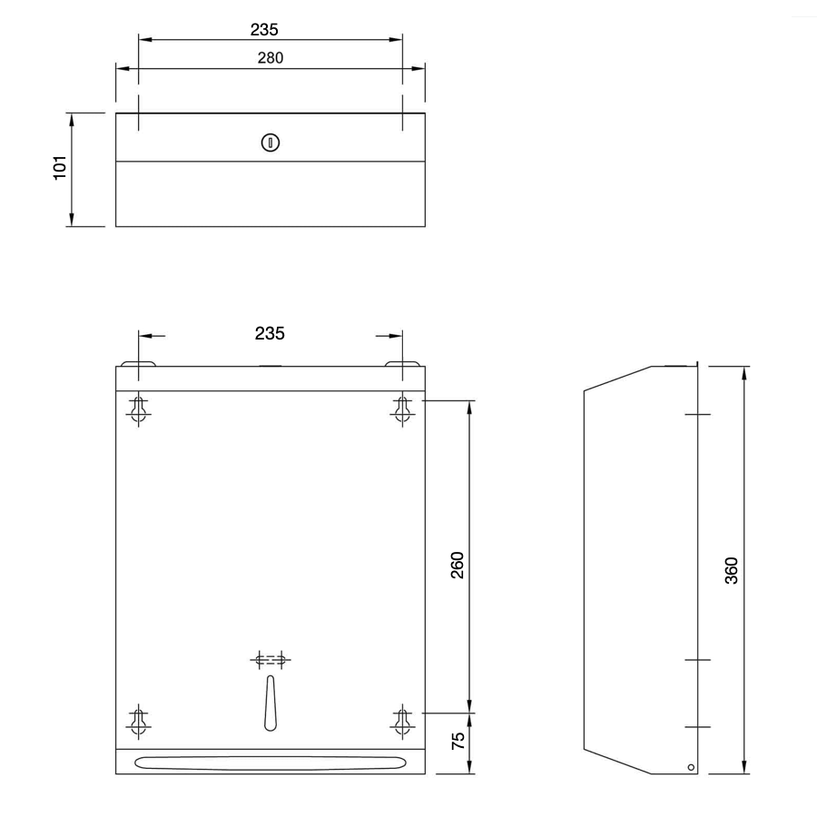 Stainless Steel Slim Paper Towel Dispenser