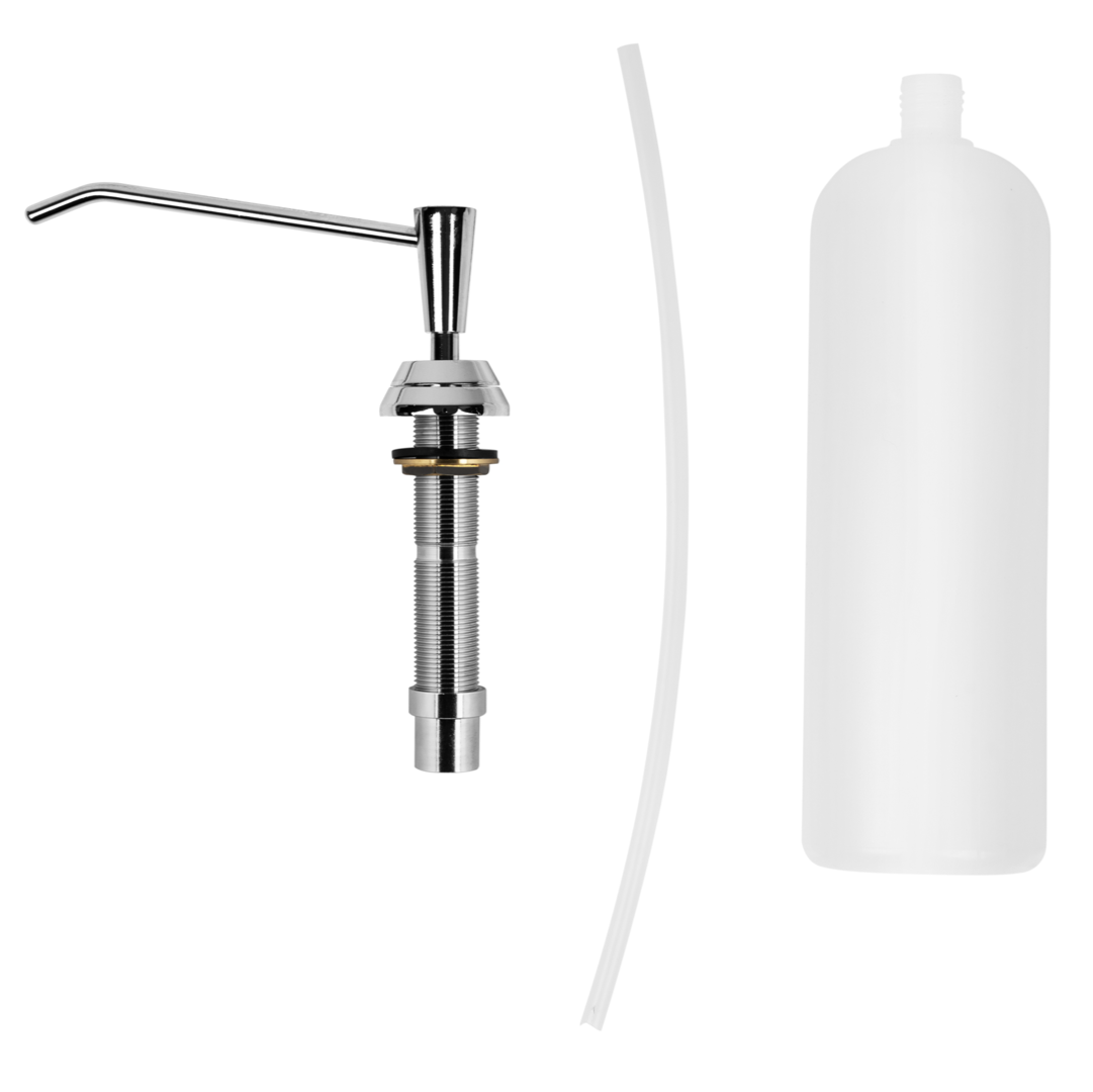 underbench soap dispenser with chrome pump 