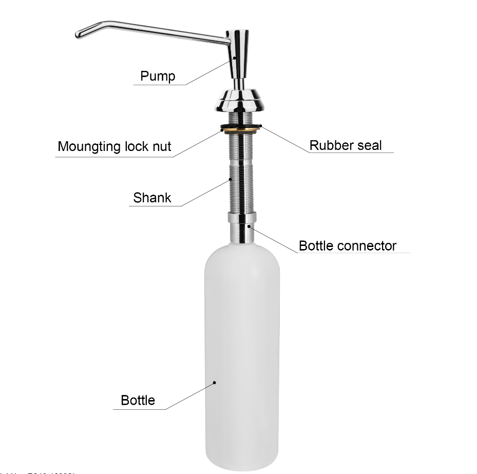 underbench soap dispenser with chrome pump ZC825