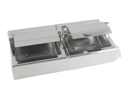 Twin Toilet Roll Holder Surface Mount S'Steel Horizontal A8867 - OzWashroom