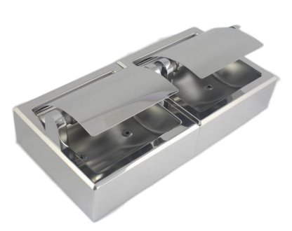 Twin Toilet Roll Holder Surface Mount S'Steel Horizontal A8867 - OzWashroom