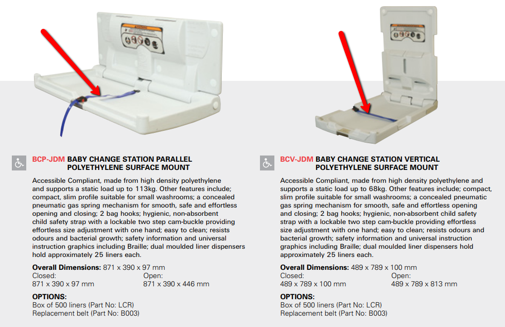 Strap for Horizontal KK1689 Baby Change - OzWashroom