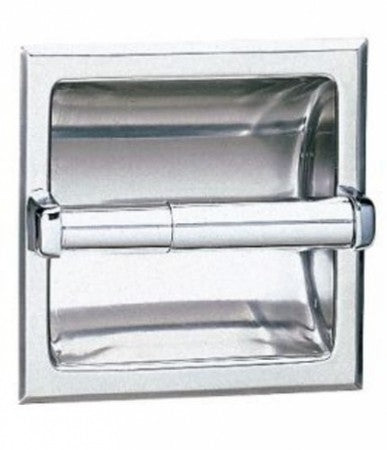 Bobrick Satin Finish Recessed Toilet Roll Holder - OzWashroom